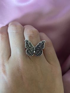 This beautiful silver ring has lovely unique large butterfly detailing & is adjustable Our gorgeous adjustable rings are great for children or adults Check out our mix and match any 4 items of your choice for £30!  In every listing there is a mix and match photo with a number unique to that item, when purchasing the mix and match listing please quote the 4 unique item numbers so I know which items you would like sending.  If the listing has different colours or styles please also specify this wi Cute Silver Jewelry With Butterfly Charm, Handmade Silver Adjustable Butterfly Ring, Handmade Adjustable Butterfly Ring, Silver Butterfly Rings As Gift, Gift Butterfly Open Ring, Adjustable Nickel-free Butterfly Ring, Summer Silver Butterfly Jewelry, Silver Butterfly Rings With Butterfly Charm, Silver Ring With Butterfly Charm