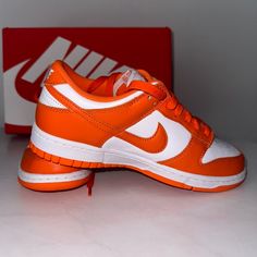 Authentic Brand New With Box And Tags ( Box A Little Damaged) Women - 7.5 Men - 6 Classic Orange Sneakers With Rubber Sole, Classic Low-top Orange Sneakers, Classic Orange Low-top Sneakers, Orange Nike Shoes, Orange Jordan, Royal Blue Sneakers, Nike Shoes Women Fashion, Pretty Sneakers, Fall Sneakers