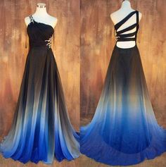 Charming Prom Dress,Chiffon Prom Dress,Gradient Prom Dress,Blue and Black Prom Dress,One Shoulder Prom Dress M0465, Brickell Bridal Ombre Prom Dresses, One Shoulder Prom Dress, Prom Dresses 2015, Long Prom Gowns, Black Prom Dress, Chiffon Prom Dress, Prom Dresses Blue, Evening Dresses Long, Style Outfits