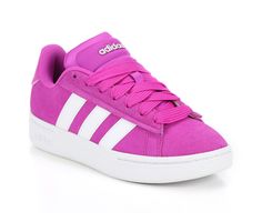 The Women's Adidas Grand Court Alpha 00 Sneakers have a bold, padded design with a large tongue, offering extra style and comfort. Their sporty vibe and cushioned support make them great for casual wear or even light activities. With a suede and faux leather upper and durable rubber outsole, they combine classic appeal with all-day wearability. Cushioned cloudfoam comfort footbed, Lace-up closure, Durable rubber outsole, Extra-padded collar & tongue, Has alternate white laces, Suede and faux lea Adidas Grand Court Alpha, Adidas Grand Court, Adidas Sneakers Women, Sneaker Games, Retro Vibe, Active Lifestyle, Step Up, Adidas Women, Sneakers Fashion