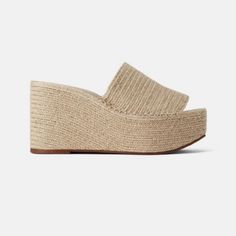 Zara Woven Cream Sandals. Never Worn!!!! Came With Small Stain At Front As Seen Above Cream Sandals, Zara Sandals, Zara Shoes, Heeled Mules, Mule Shoe, Stain, Zara, Women Shoes, Sandals