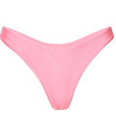 The Dylan Cheeky Bottoms in Bubblegum are our original fan favorite high-thigh cheeky bottoms. The brightly hued pink is a youthful spirited color that calls for fun. The center dip in the front and back provides just the right amount of coverage while the bare-to-there sides give you the perfect long-legged look. Model wears size Extra Small. Pink High-cut Leg Bottoms For Spring, High-cut Leg Pink Bottoms For Spring, Trendy Pink Pool Bottoms, Trendy Pink Bottoms For Pool, Pink High-cut Leg Stretch Bottoms, Pink High-cut Leg Bottoms For Summer, Pink High-cut Leg Bottoms For Pool, Pink Bottoms For Poolside Spring, Pink High-cut Leg Stretch Swimwear