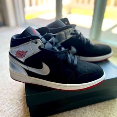 Excellent Condition In Box Air Jordan 1 Obsidian Jordan 1, Air Jordan 1 Washed Black, Jordan 1 Colors, Jordan 1, Black Nikes, Mens Shoes Sneakers, Nike Men, Nike Shoes, Air Jordans