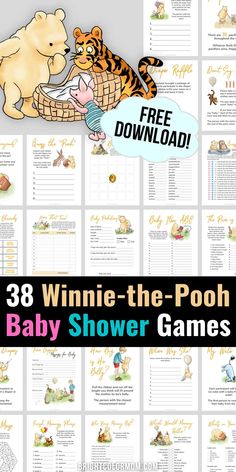 winnie the pooh baby shower game with free printables for babies and children