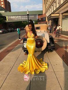 Mermaid Yellow, Dresses Butterfly, Mermaid Prom Dresses Long, Bodycon Prom Dresses, Yellow Mermaid, Yellow Gown, Prom Formal, Stunning Gowns