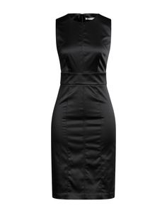 Satin Stretch Midi Dress, Stretch Satin Midi Dress, Sleeveless Stretch Satin Dress, Sleeveless Stretch Satin Dress For Formal Occasions, Satin Midi-length Bodycon Dress, Fitted Satin Knee-length Midi Dress, Satin Stretch Dress With Back Zipper, Sleeveless Elastane Dress For Date Night, Knee-length Satin Bodycon Dress For Date Night