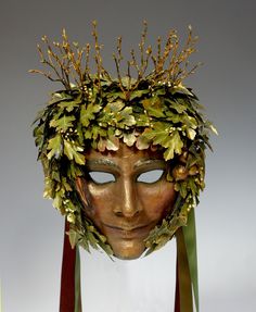 Oberon, Fairy King Mask - AVAILABLE/Ready To Ship From Shakespeare's Midsummer Night's Dream; Oberon, king of the fairies, crowned with twigs and branches that glitter with glass crystals, framed with ivy, oak, and hawthorne. His companions, Titania and Puck, are listed separately. Please message me if you are interested in international shipping. Oberon Fairy King, Shakespeare Midsummer Night's Dream, King Mask, Work Drama, Fairy King, Venice Mask, Peter And Wendy, Ivy Oak, She Mask