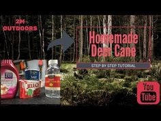 an advertisement for homemade deer care products in the woods