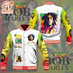 Bob Marley Love Live Varsity Jacket Step up your style game with the Baseball Jacket, a timeless piece that blends classic design with modern flair. Crafted from high-quality, durable materials, this jacket features a sleek, athletic silhouette with contrasting stripes on the cuffs and collar for a nod to vintage baseball aesthetics. The soft, insulated lining ensures warmth and comfort, making it ideal for cooler days. With its versatile design, the Baseball Jacket effortlessly complements both Semi Formal Outfits, Custom Ideas, Vintage Baseball, Trending Today, Love Live, Baseball Jacket, Formal Outfit, 3d T Shirts, Bob Marley