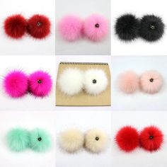 six different colors of fur hair clips