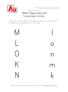 an uppercase and lowercase letter worksheet