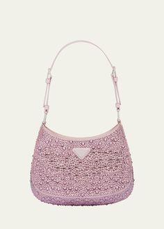 Get free shipping on Prada Cleo Crystal Logo Hobo Bag at Bergdorf Goodman. Shop the latest luxury fashions from top designers. Prada Cleo Crystal, Cleo Bag, Prada Cleo, Prada Purses, Luxury Bags Collection, Prada Collection, Crystal Logo, Prada Shoulder Bag, Bag Obsession