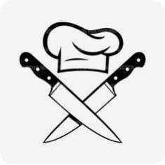 a chef's hat and two crossed knives