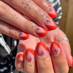 Orange French Tip Nails, Orange French Tip, Burn Orange, French Tip Nail Designs, Minimalist Nails, Manicure Y Pedicure, Fire Nails, Dream Nails