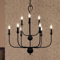 Urban Ambiance - Chandelier - UQL3826 Classic Chandelier 31.5''H x 27''W, Matte Black Finish, Newquay Collection - Modern Farmhouse Chandelier, Luxury Chandeliers, Steel Installation, Chandelier Lights, Outdoor Chandelier, Classic Chandelier, Transitional Chandeliers, Salon Suites, Industrial Chandelier