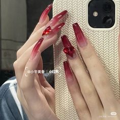 Clear And Red Acrylic Nails, Valentines Day Nails Stilleto, Plain Jelly Nails, Nude Jelly Nails, Cute Goth Nails, Nail Inspo Grunge, Grunge Nail Art, Perfect Nail Color, Goth Nails