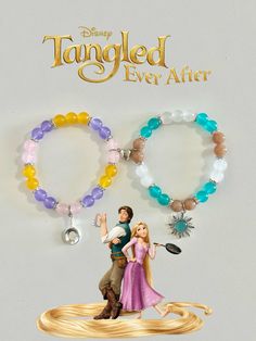 Rapunzel Bracelet, Tangled Bracelet, Rapunzel Eugene, Colorful Bead Bracelets, Matching Couple Bracelets, Cute Friendship Bracelets