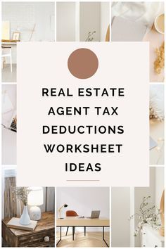 the words real estate agent tax deductions worksheet ideas are shown