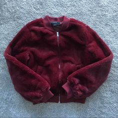 Brand New Fashion Nova Maroon Soft Fuzzy Faux Fur Jacket - Small! Brand Is Iris Purchased Online From Fashion Nova. All Sales Final. Length 21 1/2” Arm Inseam 17” Burgundy Zipper Closure Outerwear For Winter, Burgundy Fur Jacket Outfit, Red Fall Outerwear With Faux Fur Lining, Burgundy Winter Outerwear With Zipper Closure, Red Faux Fur Lined Outerwear For Fall, Red Faux Fur Outerwear For Fall, Red Fuzzy Jacket, Fuzzy Brown Jacket, Red Faux Fur-lined Outerwear For Fall