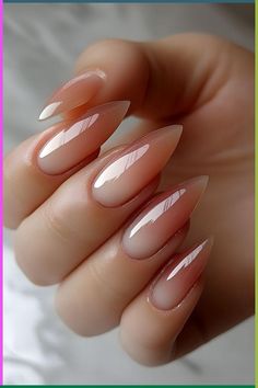 Pink White Nails, Elegant Nail Art, Fall Nail Trends, Nude Nail Designs, Cherry Nails, Ombre Nail Designs, Almond Nails Designs, Neutral Nails, Elegant Nails