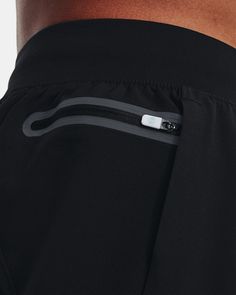 Stretch-woven fabric is lightweight, durable & moves with you​|Material wicks sweat & dries really fast|4-way stretch material moves better in every direction|Encased elastic waistband with internal drawcord adjust|Open hand pockets & secure, zip right-side UA Strength Pocket|Bungee adjust at bottom hem Functional Workout Bottoms With Elastic Waistband, Functional Activewear With Elastic 4-way Stretch, Black 4-way Stretch Jogging Bottoms, Elastic 4-way Stretch Jogging Bottoms, 4-way Stretch Bottoms For Jogging, Black 4-way Stretch Bottoms For Jogging, Functional Nylon Bottoms With Elastic Waistband, Black 4-way Stretch Go-dry Pants, Black Breathable 4-way Stretch Pants