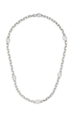 GUCCI SILVER INTERLOCKING G NECKLACE YBB75970300100U.Crafted from silver with a shiny finish, this chain necklace is defined by the Interlocking G. A symbol from the House's archives, the monogram detail pays homage to the brand's Founder, Guccio Gucci, while adding a subtle logo connotat... G Necklace, Diamond Accessories, Timeless Watches, Guccio Gucci, Cushion Diamond, Square Diamond, Oval Cut Diamond, Princess Diamond, Womens Wedding Bands