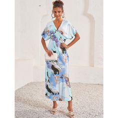 Season:Summer; Fabric:Satin; Sleeve Length:Short Sleeve; Gender:Women's; Style:Elegant; Occasion:Daily; Fit Type:Loose Fit; Dresses Type:White Dress; Pattern:Tie Dye; Design:Print; Neckline:V Neck; Brand:Shall We; Front page:FF; Listing Date:06/03/2024; Bust:null; Length:null; Sleeve:null; Fit US Size:null; Fit UK Size:null; Fit EU Size:null; Dress Length Type:Maxi Dress; Print Type:Print Summer Floral Print Satin Maxi Dress, Summer Satin Dresses With Floral Print, Floral Print Satin Midi Dress For Summer, Spring Satin Maxi Dress With Short Sleeves, Floral Print Satin V-neck Midi Dress, V-neck Satin Midi Dress With Floral Print, Satin V-neck Midi Dress With Floral Print, Satin Midi Dress With Floral Print And V-neck, Spring Short Sleeve Satin Midi Dress