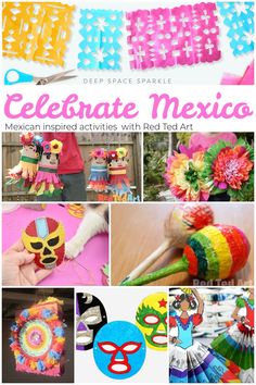 a collage of mexican crafts and decorations