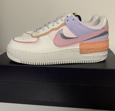 Casual Pink Nike Air Force 1 For Streetwear, Casual Nike Air Force 1 In Pink For Sports, Casual Pink Nike Air Force 1 For Sports, Nike Air Force 1 Shadow, Air Force 1 Shadow, Cute Nike Shoes, Nike Air Force Ones, Cute Nikes, Air Force Ones