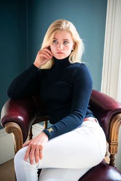 The Elizabeth Roll Neck Sweater- Navy - Hound & Hare