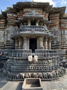 an intricately carved stone structure in india