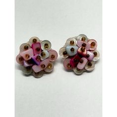 Vintage pink beaded shell earrings. Clip on vintage earrings signed Japan. Vintage beaded earrings. JH44G. Beaded Shell, Roses Vintage, Japan Vintage, Vintage Japan, Shell Earrings, Earrings Vintage, Vintage Earrings, Vintage Pink, Gift Registry