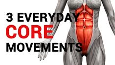 an image of a woman's muscles with the words 3 everyday core movements