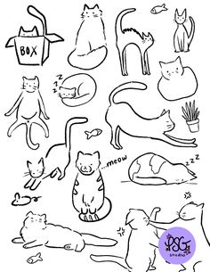 an image of cats and kittens coloring pages