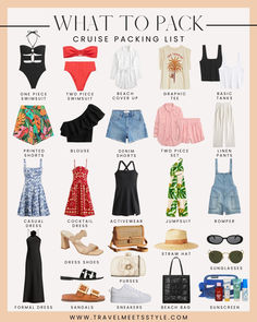 cruise packing list Cruise Capsule Wardrobe Bahamas, Cruise To Bahamas Outfits, Cruise Bahamas Outfits, 3 Day Cruise Packing List, Bahama Cruise Outfits For Women, Outfits For Bahamas, Caribbean Cruise Outfits 7 Day, Mauritius Outfits, Cruise Capsule Wardrobe