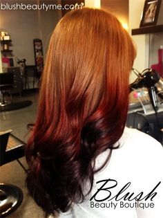 Redhead Ombre, Sunrise Hair, Brown Ombre Hair Color, Black Hair Ombre, Reverse Ombre, Vampire Jewelry, Underlights Hair