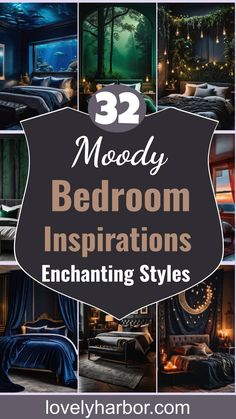 32 Enchanting Moody Bedroom Inspirations Moody Bedroom Paint Colors Cozy, Moody Bedroom Cozy, Cottage Core Bedroom Decor, Coastal Modern Bedroom, Modern Chic Bedroom, Cottage Core Bedroom, Picture Walls, Bedroom Vibes