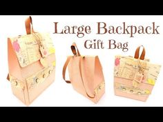 the large backpack gift bag is shown in three different styles