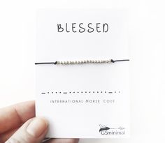 Blessed Morse code bracelet * Mantra bracelet * Best friends gift * Christmas gift * Birthday gift * A Morse code is a unique way to express and share your thoughts and feelings. Wear it as a daily reminder of your secret message. A dainty piece of jewelry with a secret message, that only you and recipient will know. The perfect gift for yourself or your loved ones. D E T A I L S ---------------- This listing is for ONE bracelet presented on a message card with coded word ''BLESSED''. It is made Nickel Free Beaded Bracelets For Mother's Day Gift, Meaningful Hypoallergenic Bracelets As Gifts, Meaningful Hypoallergenic Bracelet As Gift, Hypoallergenic Silver Friendship Bracelets For Mother's Day, Sterling Silver Friendship Bracelets As Gift, Handmade Silver Friendship Bracelets For Birthday, Personalized Silver Friendship Bracelet As Gift, Silver Minimalist Bracelet For Gift, Silver Minimalist Bracelets As Gift