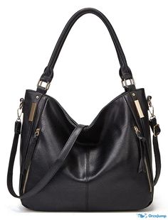 OrcaJump - Womens Top Handle Hobo Bag PU Leather Zipper Daily Date Handbag Black, Dark Gray, and Brown Authentic Louis Vuitton Bags, Cowhide Handbags, Gray And Brown, Leather Shoulder Handbags, Brown Handbag, Handbag Black, Large Shoulder Bags, Tote Bag Leather, Leather Zipper