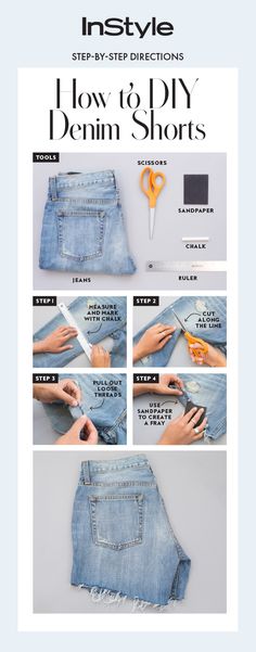 how to diy denim shorts with step by step instructions