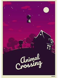 an animal crossing movie poster with a house in the background