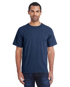 Men's 5.5 oz., 100% Ringspun Cotton Garment-Dyed T-Shirt - NAVY - S | ComfortWash by Hanes Men's Garment-Dyed T-Shirt in Navy Blue Size Small | Cotton Blank Apparel, Blank T Shirts, Calgary, Dye T Shirt, Jersey Shorts, White Undershirt, Neck T Shirt, Cotton Tshirt, Mens T