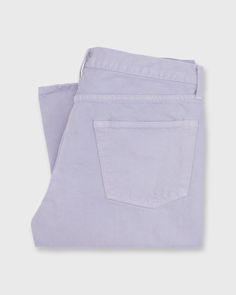 A quintessential pair of blue jeans, only garment-dyed to a surprisingly wearable shade of lavender. Trust us on the color and just lean into it — it looks especially great with browns and heather greys. Just like all of our Slim Straights, the shape riffs on two other longtime favorites: think Levi's 501s with more taper, APC New Standards with more room in the rise, and slimmer than both from the knee down. They're made in Los Angeles with ring-ring Cone Mills denim, blue oxford pocketing, a zip fly, brass rivets, chain-stitched hems, and clean, unbranded back pockets. Levi 501s, Clothing Catalog, Tuxedo Shirts, Suit Separates, Slim Straight Jeans, Boots And Sneakers, Sweaters And Jeans, Sports Jacket, Ring Ring