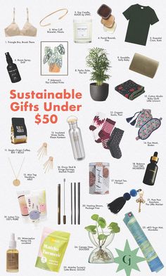 a poster with various items that include flowers and other things to buy from the store