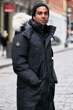 #mensfashion #mens #nyc #winter #jacket #ootdmen Luxury Weatherproof Men's Parka, Men's Luxury Parka With Adjustable Hood, Luxury Men's Down Parka, Men’s Parka Outfit, Luxury Men's Puffer Parka, Function Of Beauty, Dump Ideas