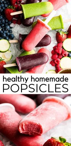 popsicles with strawberries, blueberries and raspberries on them