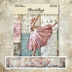 an image of a ballerina in pink and gold on a piece of art paper