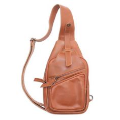 Functional Brown Leather Shoulder Backpack, Brown Soft Leather Chest Bag For Travel, Casual Leather Shoulder Bag For Trip, Travel Soft Leather Crossbody Backpack, Travel Leather Crossbody Backpack, Soft Leather Crossbody Backpack For Travel, Travel Chest Bag With Leather Backing In Brown, Brown Leather Backed Chest Bag For Travel, Leather Chest Bag With Leather Lining For Travel