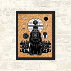 darth vader star wars art print on cork